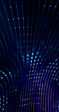 Vertical abstract Technology background with connected dots. connection uploading information.