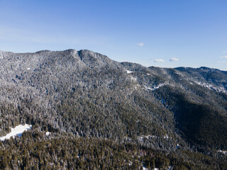 Aerial view of Rhodope Mountains near Persenk peak, Bulgaria