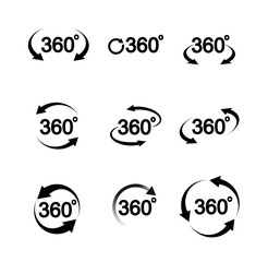 Set of 360 Degree View Vector Icons for Your Design. Vector