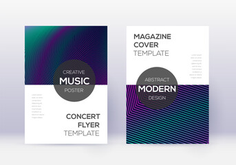 Fototapeta premium Modern cover design template set. Neon abstract li