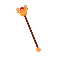 Isolated golden king staff icon Vector