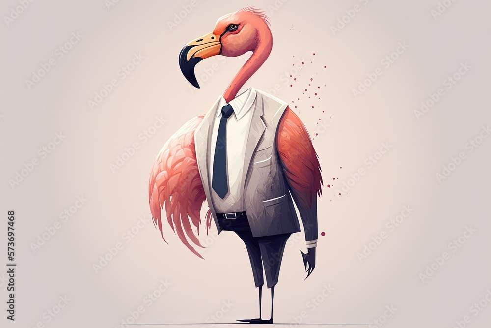 Poster it's hard to find a more stunning creature than a flamingo. generative ai