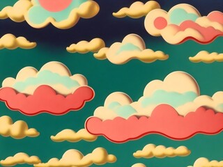 Cloud Scape Vintage Paper