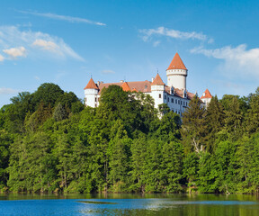 Fototapeta na wymiar Konopiste Castle in Czech Republic and pond