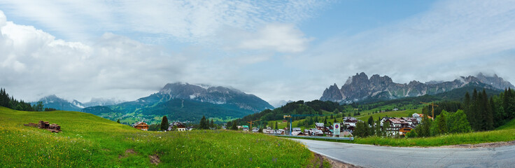 Fototapeta na wymiar Dolomites mountain country summer view