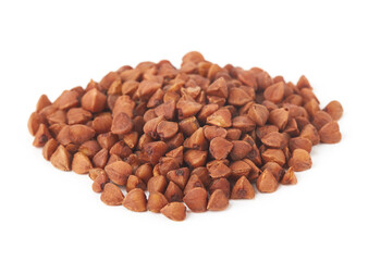Raw buckwheat on white
