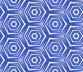 Ikat repeating swimwear design. Indigo