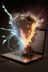 Abstract picture of a exploding Data Security programm