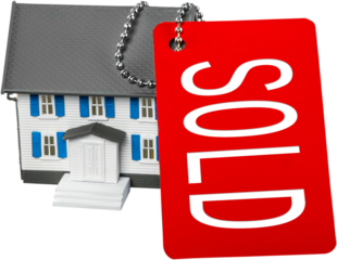 Classic house model with sale label