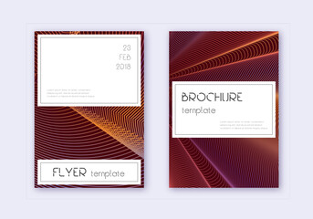 Stylish cover design template set. Orange abstract