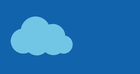 Composition of blue digital cloud and copy space on blue background