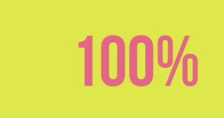 Composition of 100 percent over yellow background