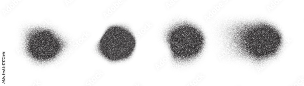 Wall mural circles with grain dots or gradient noise texture stains, stipple dotwork abstract vector. abstract 