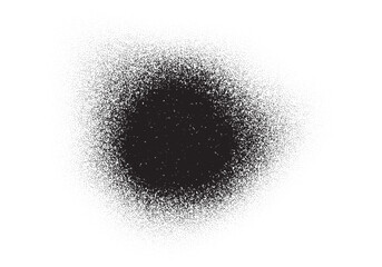 Grainy noise circle, black dots grain or dotwork halftone round gradient pattern, abstract vector. Dotwork circle with dots noise spray or stain stipple texture effect - obrazy, fototapety, plakaty