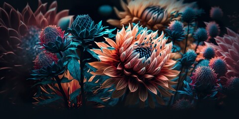 Fototapeta na wymiar Spring Flowers - Muted Tones - Mood Lighting - Generative AI