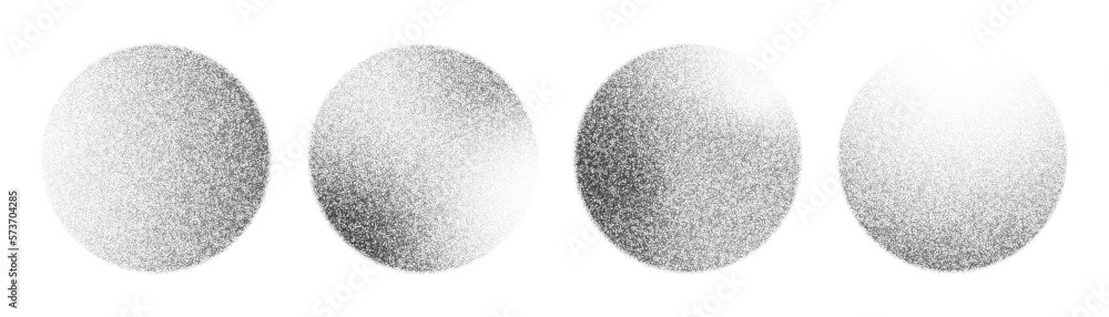 Poster noise grain circles, pointillism background of gradient dots pattern, vector dotwork. grainy noise s