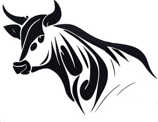 Fototapeta na wymiar Black cow vector illustratoin, logo style