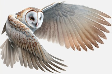 This stunning close up of a flying Barn Owl is sure to impress. Generative AI
