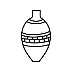 Single hand drawn vase. Vector illustration in doodle style. Isolate on a white background.