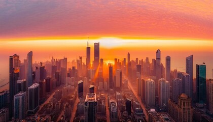 Fototapeta premium sunset over the city