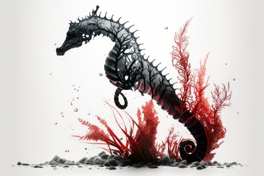 In this case, the seahorse is displayed on a white background. Generative AI