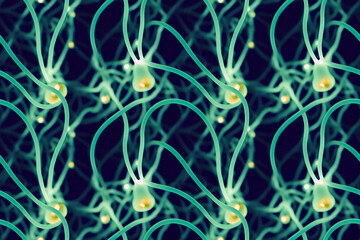 motif répétitif représentant un réseau de neurones - illustration ia