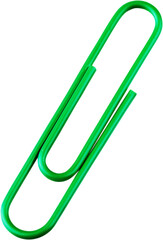 Green Paper Clip - Isolated