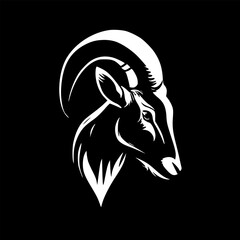 Goat - Minimalist and Flat Logo - Vector illustration