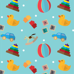 Seamless pattern background with toy icons Vector