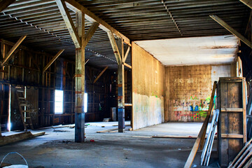 empty warehouse with abandoned appareance in el oro state of mexico 