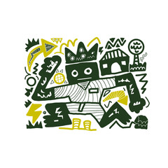 Vector GDN doodle art