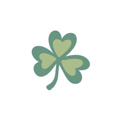 three  leaf clover illustration isolated on white background, , Doodle elements, diary and notebook stickers, 