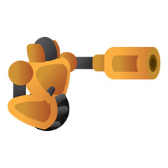 Isolatedc olored cute robot toy icon Vector