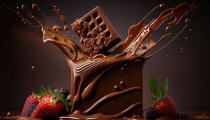 chocolate heaven - to good to be true - ai generated illustration