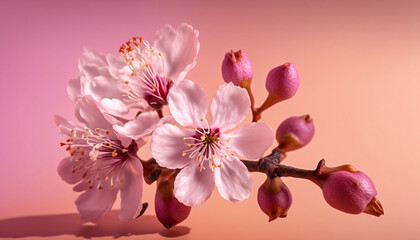 Naklejka na ściany i meble Isolated cherry blossom generative ai 