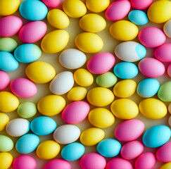 Easter banner with colorful Easter Egg. Generative AI