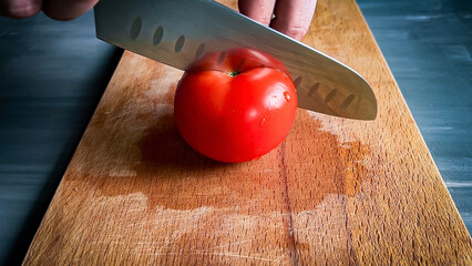 tomatoes on a chopping board