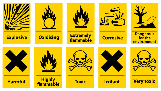Symbol Hazardous Toxic Warning Sign, Chemical Hazard Sign