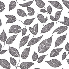 seamless pattern with leaves 300 DPI | Generative AI