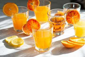 beach citrus drinks in the sun