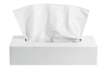 White tissue box cut out