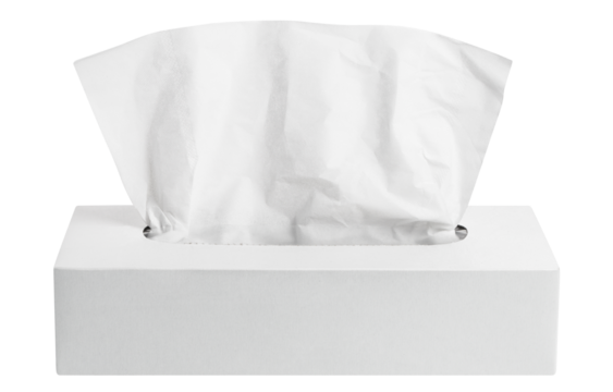 White tissue box cut out