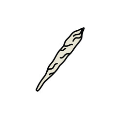 cannabis joint doodle icon, vector color line illustration