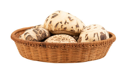 Dired shiitake mushroom on transparent background.