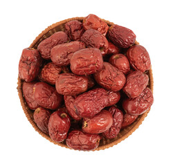 Jujube fruits on transparent background.top view.