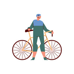 Naklejka premium cyclist with bicycle sport