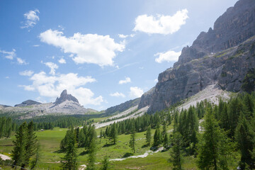Fototapeta na wymiar Dolomites range landscape. Summer mountain panorama