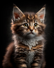 portrait of a cat, kitten, AI