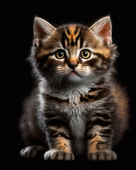 Fototapeta na wymiar shorthair cat, kitten, AI