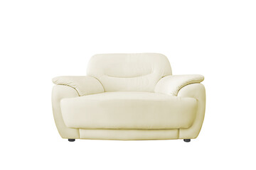 White leather sofa